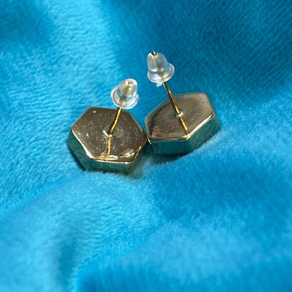 TreeHut - Gold and White Druzy Stud Earrings - Picture 6 of 8